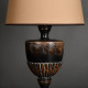 BROWN SCULPTED VASE LAMP