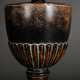 BROWN SCULPTED VASE LAMP